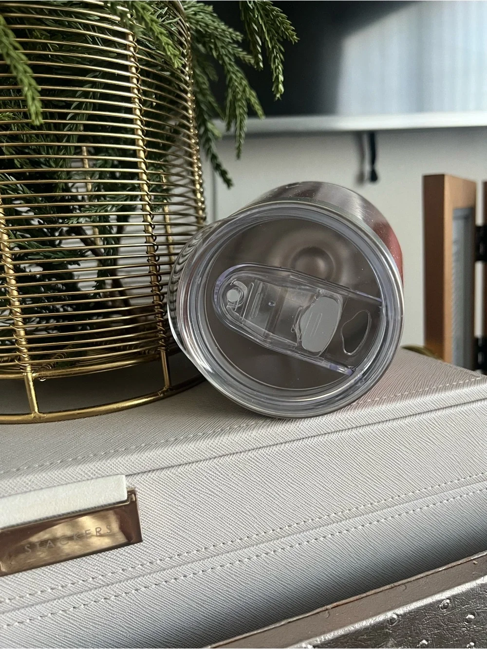 Insulated Rose Gold Tumbler with Straw and Motivational Script